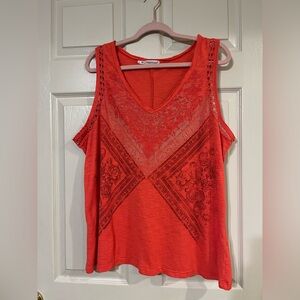 Maurices Women’s Coral Lace Detail Tank Top Size 2